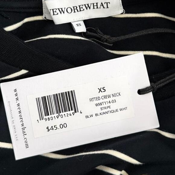 NWT WeWoreWhat Stripped Fitted Crewneck | X-Small - Picture 3 of 6